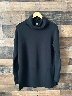 Spanx Black AirEssentials Oversized Tunic Top Turtleneck XS Soft Stretch NWOT